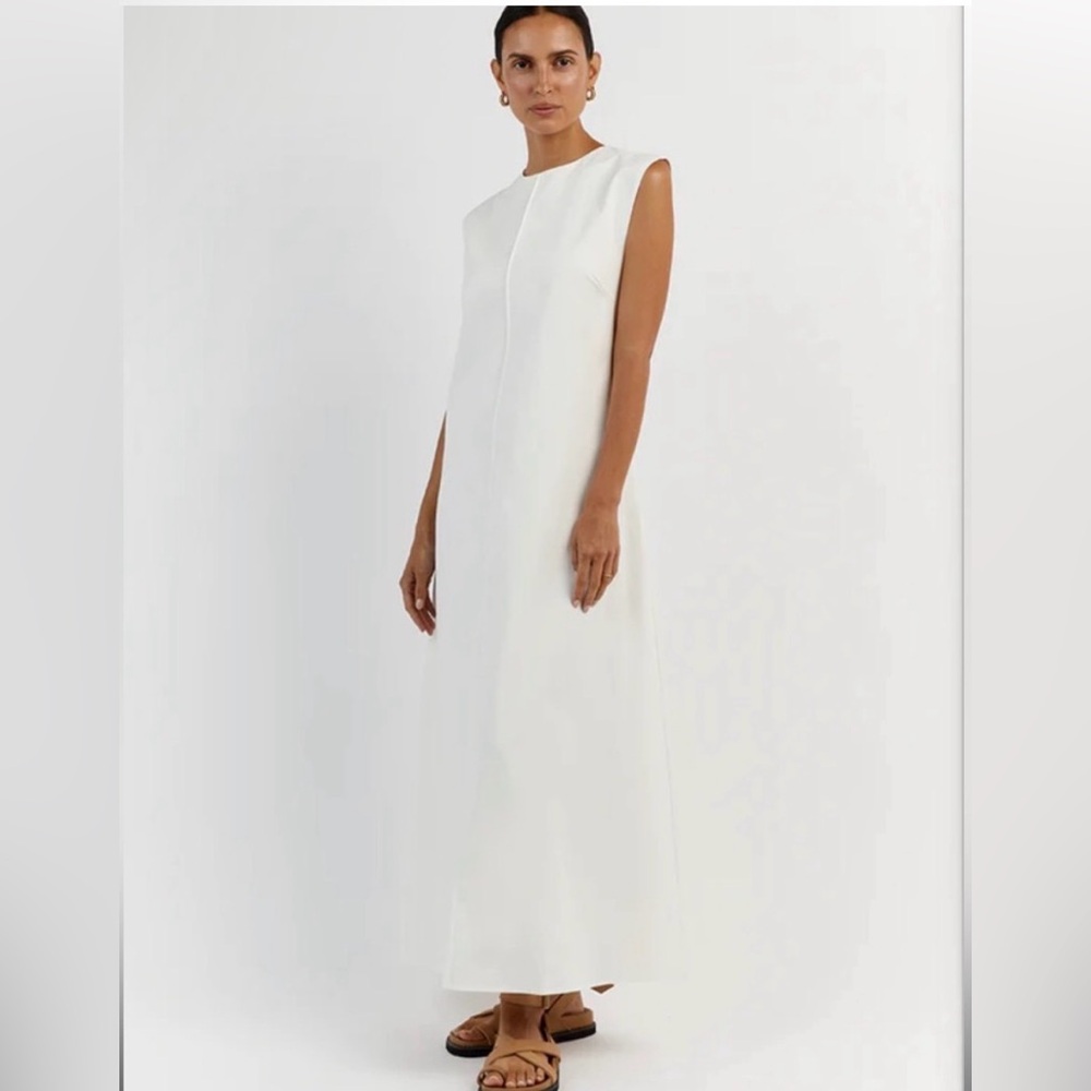 DISSH MAGGIE WHITE COTTON MIDI DRESS - Picture 8 of 8